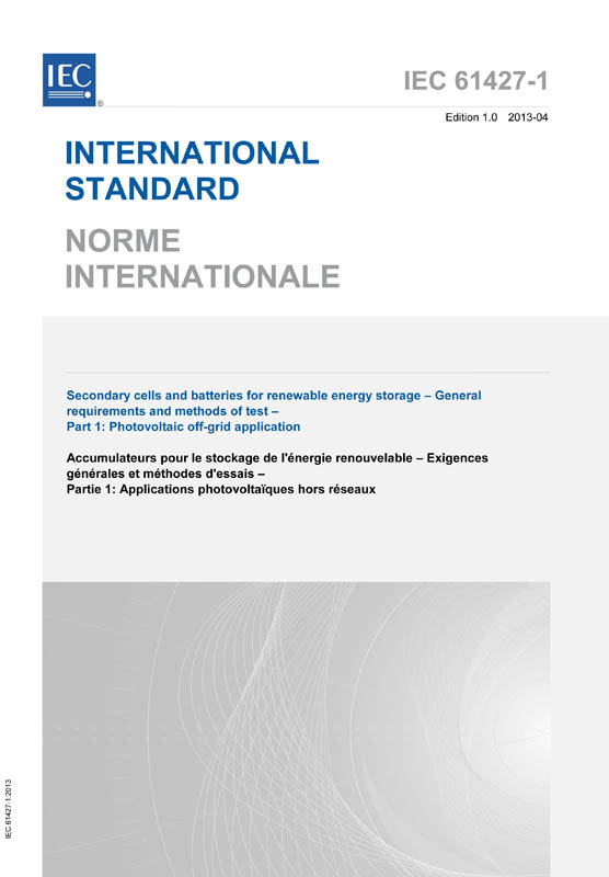 Cover IEC 61427-1:2013